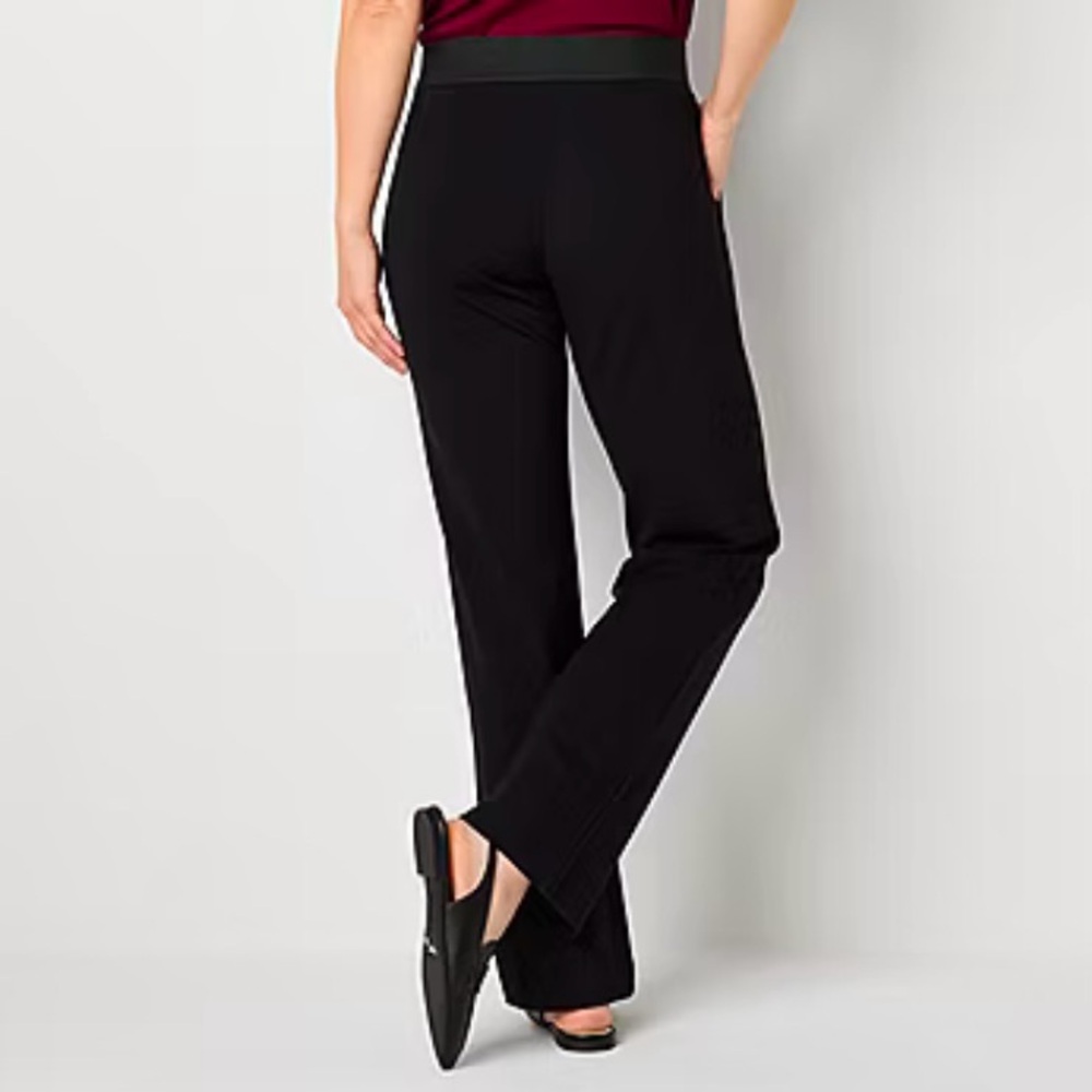 Black “Audra” Ponte Knit Pull-On Pants - Picture 2 of 6